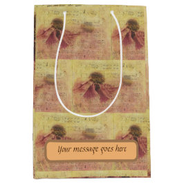 Bolsa De Regalo Mediana Flores de época y bolso de regalo para notas music