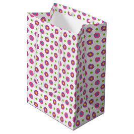 BOLSA DE REGALO MEDIANA FLORES DE ESTE AZUL AMARILLO PURPLE