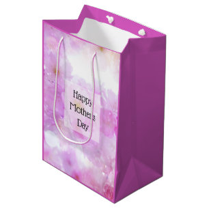 Bolsa De Regalo Mediana Flores de flores de cerezo rosa foto Día de la Mad