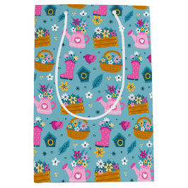 Bolsa De Regalo Mediana Flores de jardín de primavera