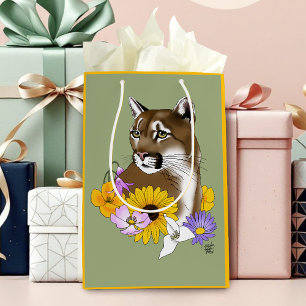 Bolsa De Regalo Mediana Flores de león de la montaña Cougar Puma