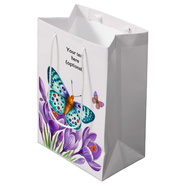 Bolsa De Regalo Mediana Flores de mariposa (Angulo Anverso)