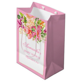 Bolsa De Regalo Mediana Flores de Moda Baby Shower Bouquet Pink