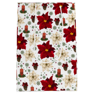 Bolsa De Regalo Mediana flores de Navidad