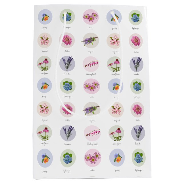 Bolsa De Regalo Mediana Flores de Nueva Inglaterra (Anverso)