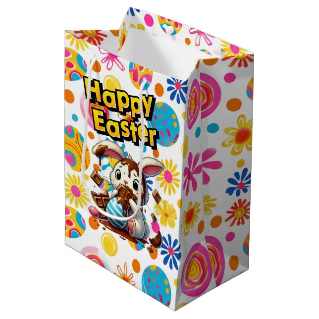 Bolsa De Regalo Mediana Flores de Pascua (Angulo Anverso)