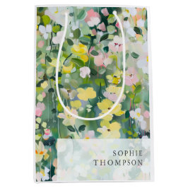 Bolsa De Regalo Mediana Flores de pradera elegante cumpleaños