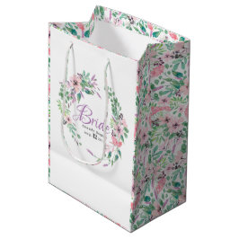 Bolsa De Regalo Mediana Flores espeleadas coloridas Wreath - Texto de novi