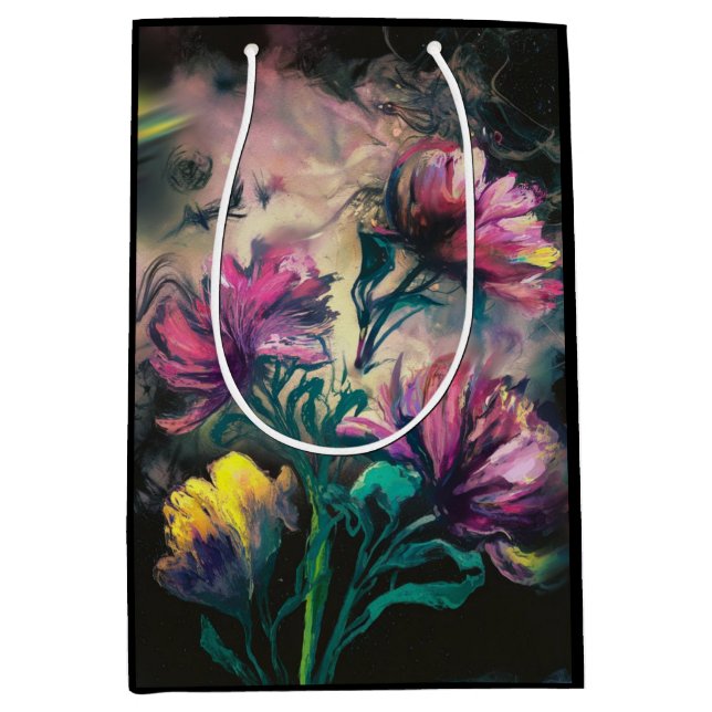 Bolsa De Regalo Mediana Flores florecientes (Anverso)