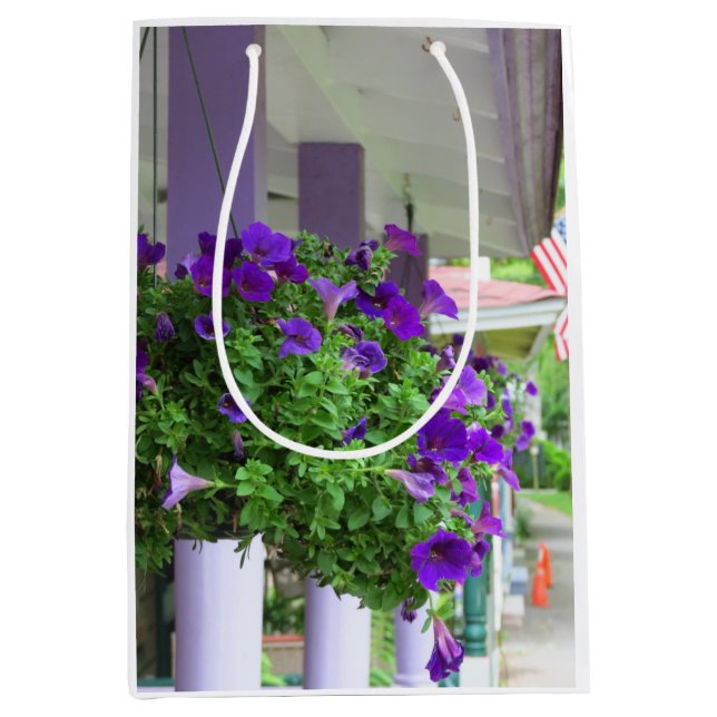 Bolsa De Regalo Mediana Flores moradas - Viñedo de Martha (Anverso)