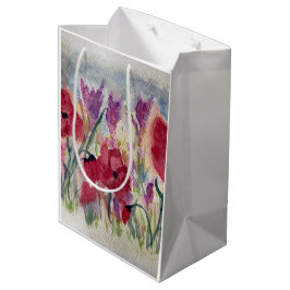 Bolsa De Regalo Mediana Flores silvestres con amapolas