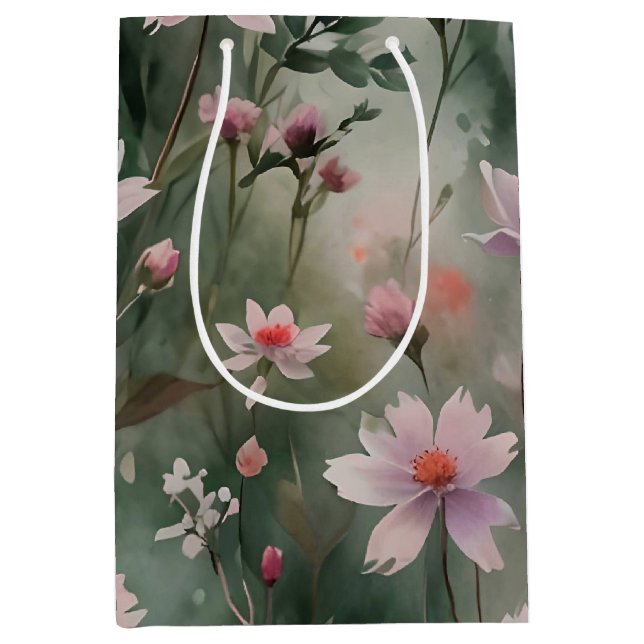 Bolsa De Regalo Mediana Flores silvestres de bonito (Anverso)