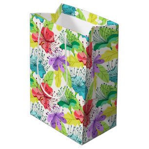 Bolsa De Regalo Mediana Flores tropicales sin costura