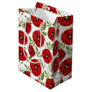Bolsa De Regalo Mediana Flores veraniegas alegres con adormidera