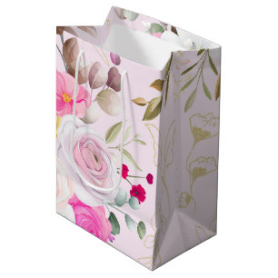 Bolsa De Regalo Mediana florido elegante primavera simple