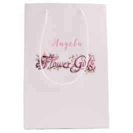 Bolsa De Regalo Mediana Flower Girl Pink Gold