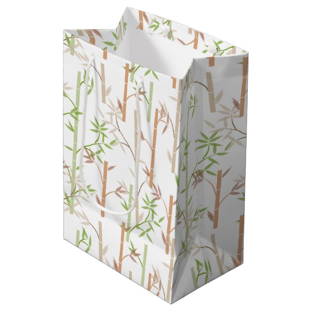 Bolsa De Regalo Mediana Foliage de Bambú, hojas de vegetación oriental (Angulo Anverso)
