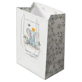 Bolsa De Regalo Mediana Foliage de Elefantes para Bebés de Woodland Cualqu
