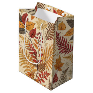 Bolsa De Regalo Mediana Foliage y berries de otoño - Tonos cálidos de tier