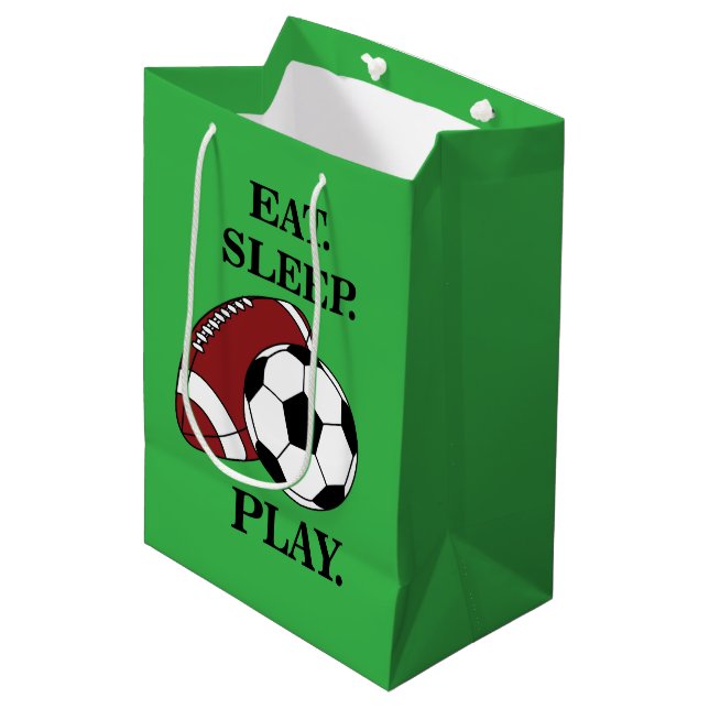 Bolsa De Regalo Mediana Football Soccer Player Coach Birthday (Angulo Anverso)