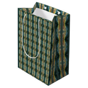 Bolsa De Regalo Mediana Foto de hoja de color otoño, color verde marrón