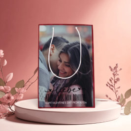 Bolsa De Regalo Mediana Foto personalizada del Día de San Valentín