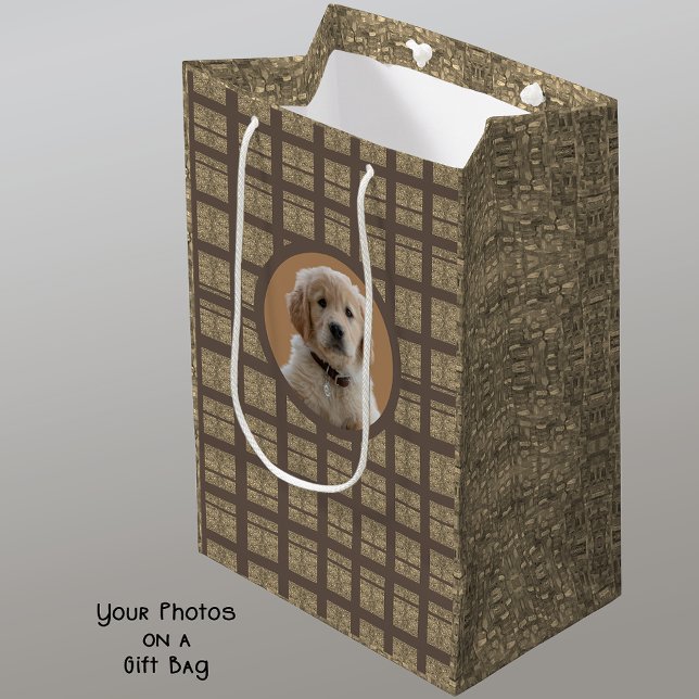 Bolsa De Regalo Mediana Foto personalizado Marrón y amantes de los perros  (Subido por el creador)
