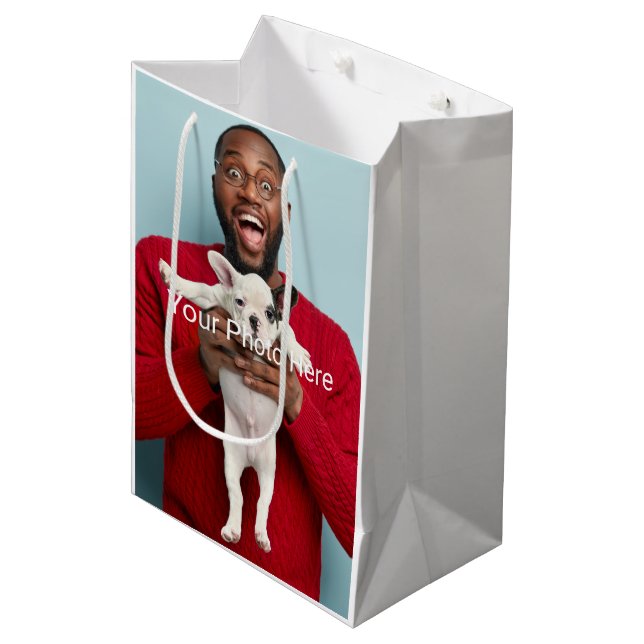 Bolsa De Regalo Mediana Foto Personalizado personalizada (Angulo Anverso)