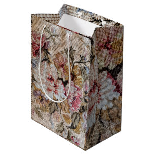 Bolsa De Regalo Mediana Fotografía de Aguja Floral Pastel