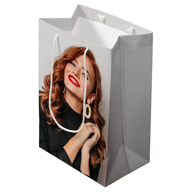 Bolsa De Regalo Mediana Fotografía de Fiesta de fotos personalizado Selfie (Angulo Anverso)