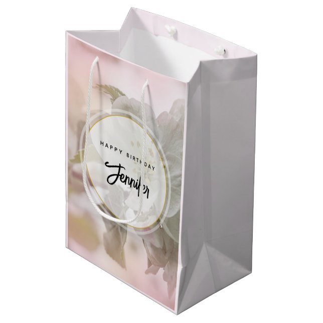 Bolsa De Regalo Mediana Fotografía de la explosión de Apple Blanca (Angulo Anverso)