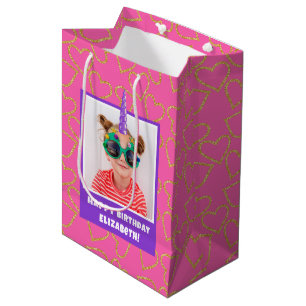 Bolsa De Regalo Mediana Fotografía infantil personalizada Cumpleaños Unico