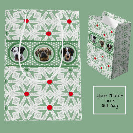 Bolsa De Regalo Mediana Fotos de mascotas o niños para mamás y novias verd