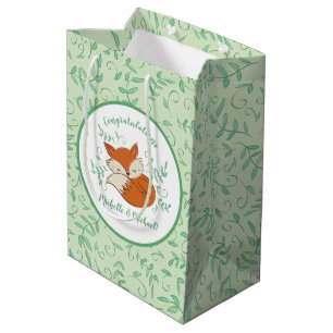 Bolsa De Regalo Mediana Fox Baby Shower Woodland Animals