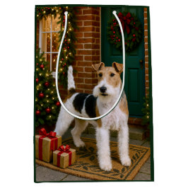 Bolsa De Regalo Mediana Fox Terrier Holiday 