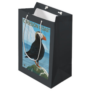 Bolsa De Regalo Mediana Frailecillo copetudo de la costa de Oregon