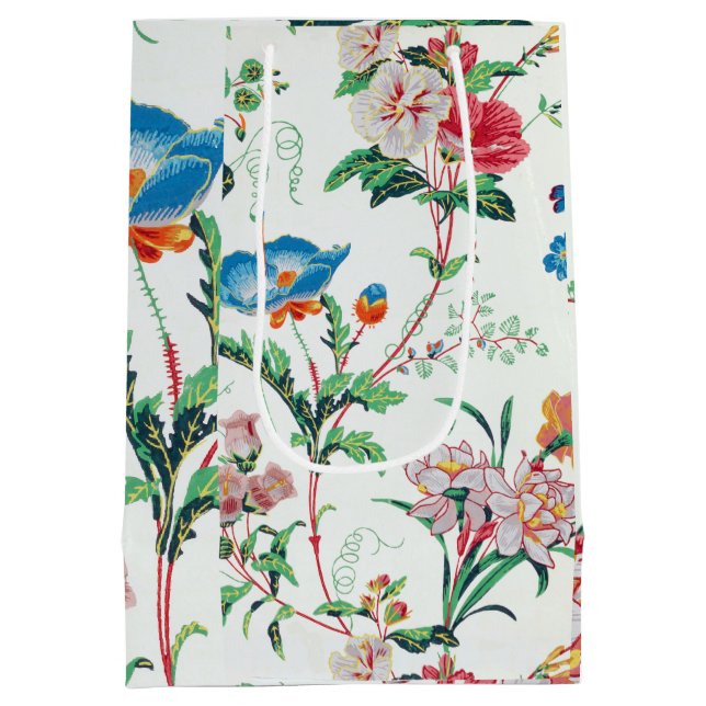 Bolsa De Regalo Mediana France 1830 Floral Antique Wallpaper (Reverso)
