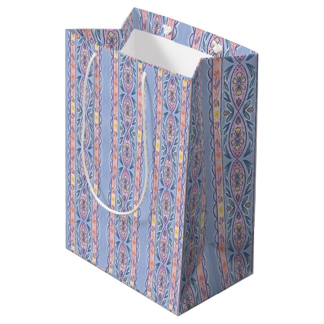 Bolsa De Regalo Mediana Frania Floral de Primavera (Angulo reverso)