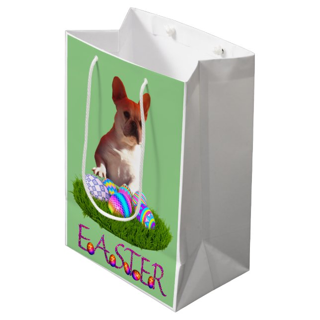 Bolsa De Regalo Mediana Französische Bulldogge Happy Easter French Bulldog (Angulo Anverso)