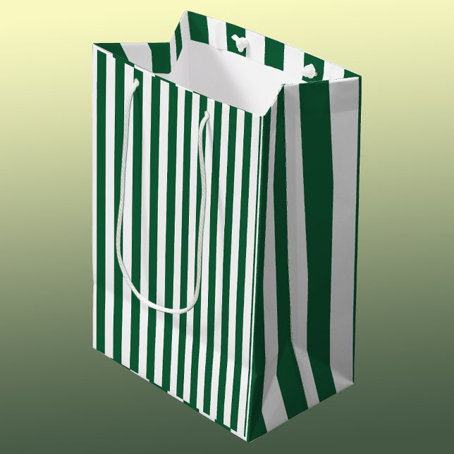 Bolsa De Regalo Mediana Frasco clásico de época franjas verde y blanca (Subido por el creador)