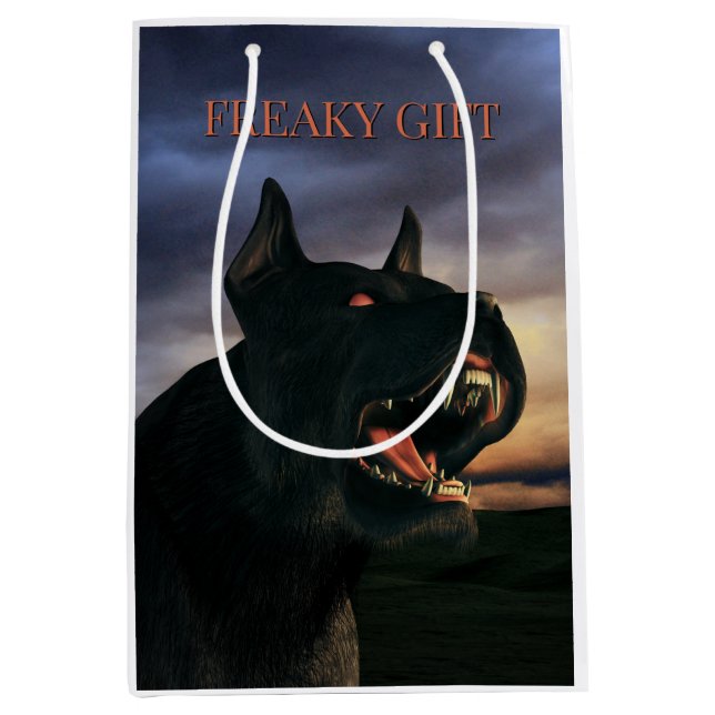 Bolsa De Regalo Mediana Freaky Gift. Big, black dog (Anverso)