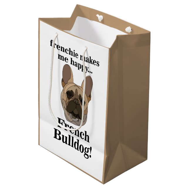 Bolsa De Regalo Mediana French Bulldog Face Dog Lover (Angulo Anverso)