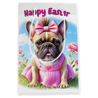 Bolsa De Regalo Mediana French Bulldog Flowers Easter French Bulldog