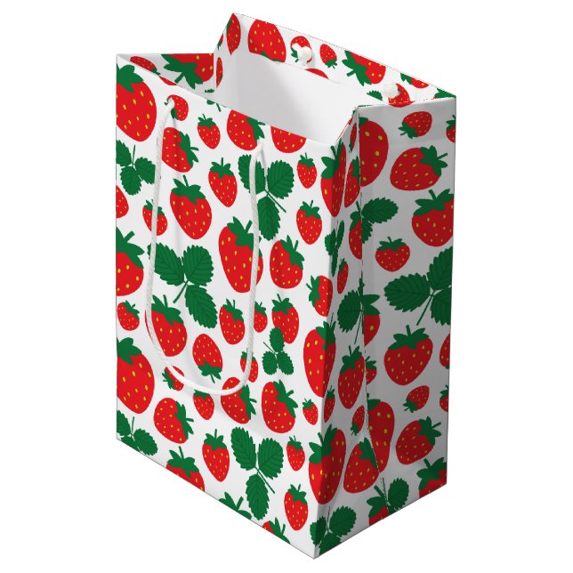 Bolsa De Regalo Mediana Fresas (Angulo Anverso)