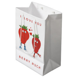 Bolsa De Regalo Mediana Fresas Graciosas Y Enamoradas