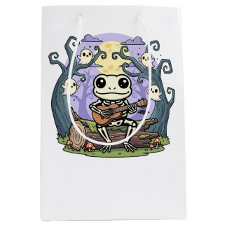 Bolsa De Regalo Mediana Frog Skeleton Playing Ukulele with Ghosts