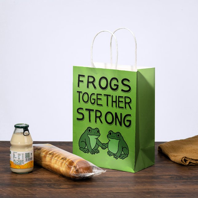 Bolsa De Regalo Mediana Frogs Together Strong Portland Frog Protest (Subido por el creador)
