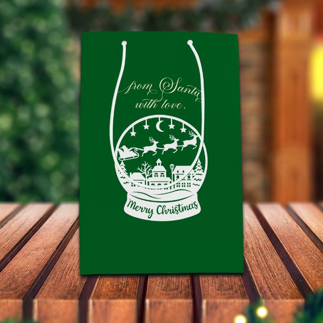 Bolsa De Regalo Mediana From Santa With Love Snow Globe Santa (Subido por el creador)