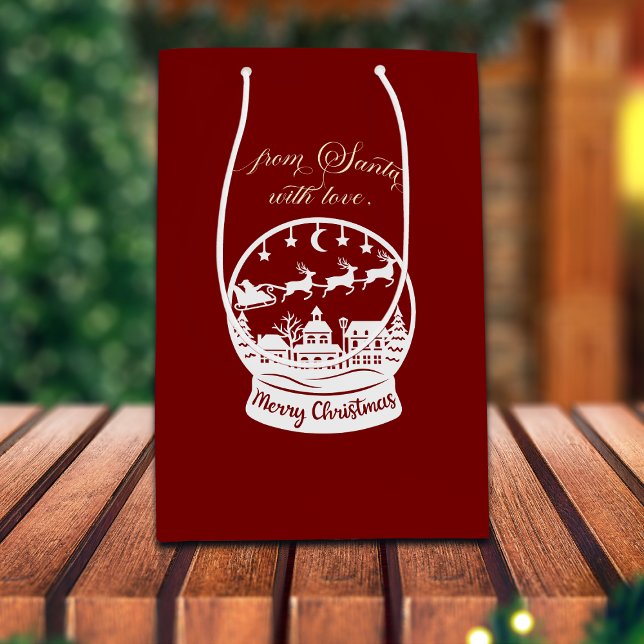 Bolsa De Regalo Mediana From Santa With Love Snow Globe Santa (Subido por el creador)
