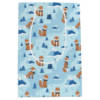 Bolsa De Regalo Mediana Frosty Winter Foxes